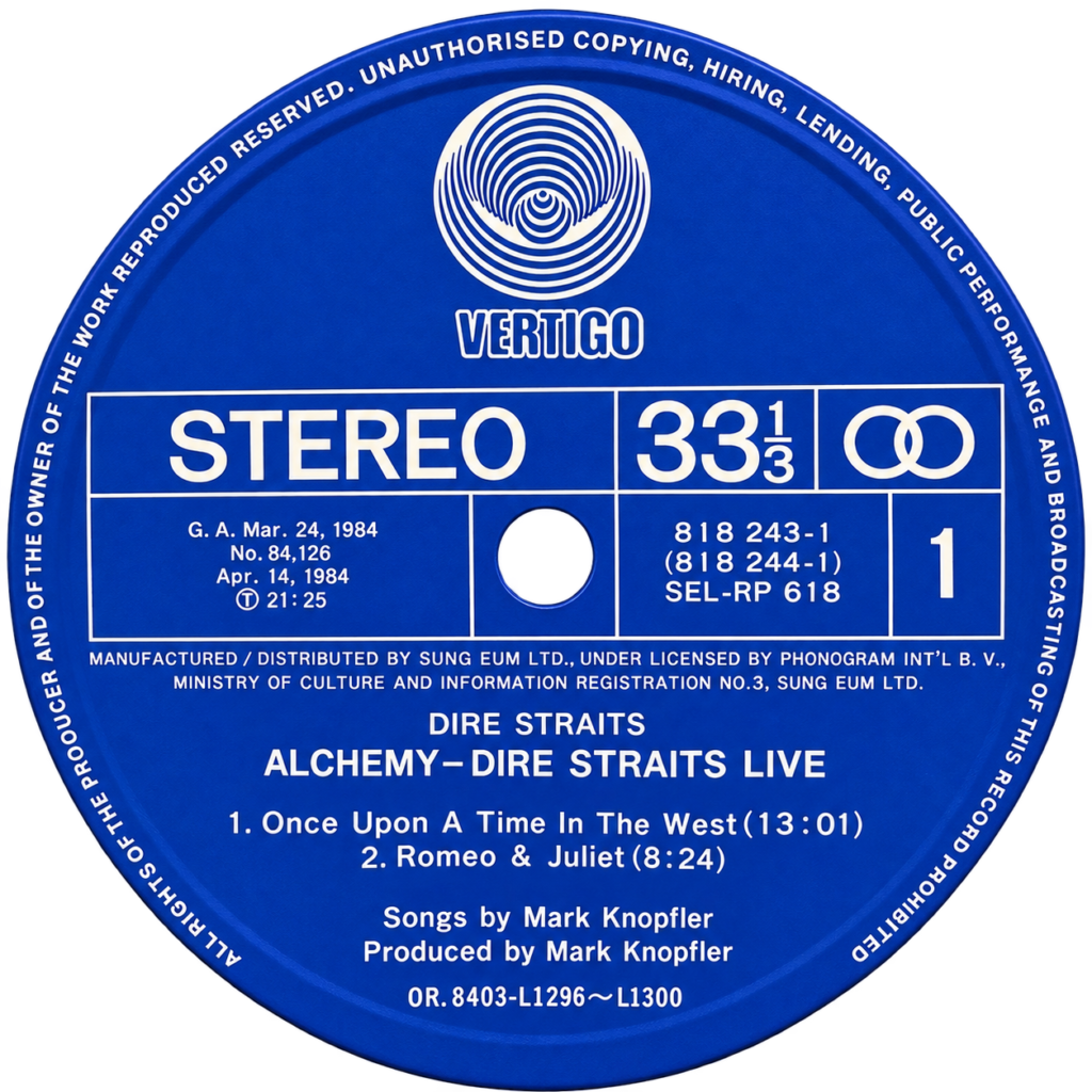 Strona A — Alchemy – Dire Straits Live