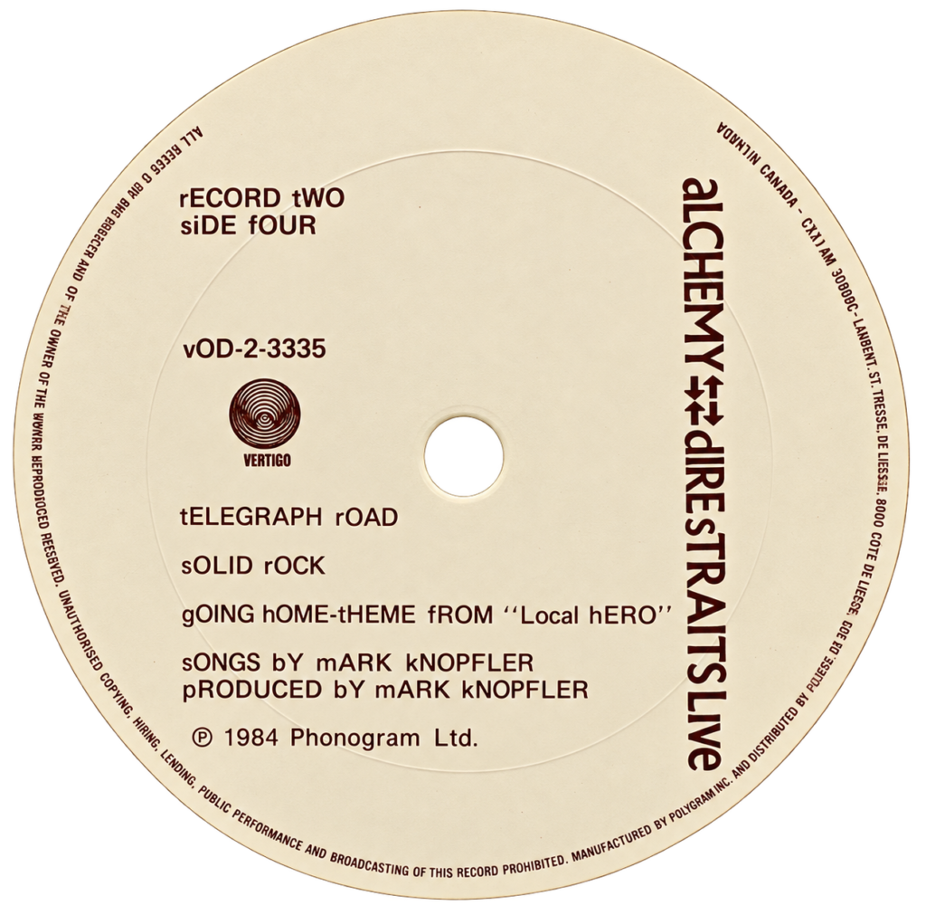 Side D — Alchemy – Dire Straits Live