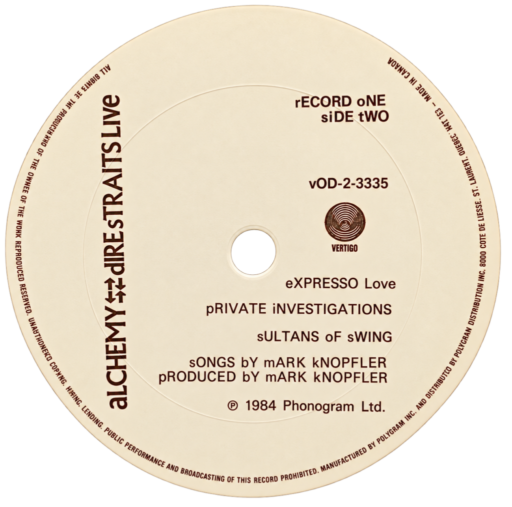 Side B — Alchemy – Dire Straits Live