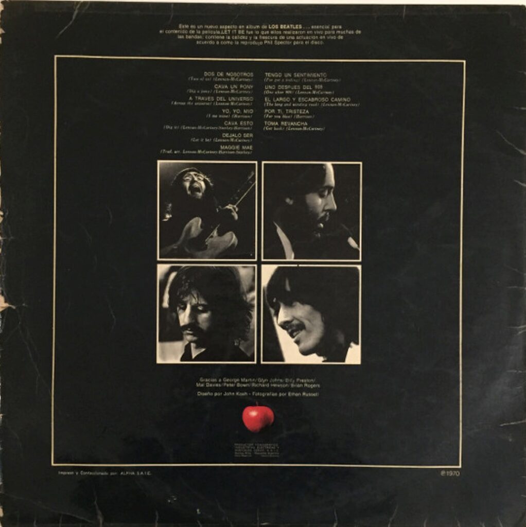 Back sleeve — Let It Be