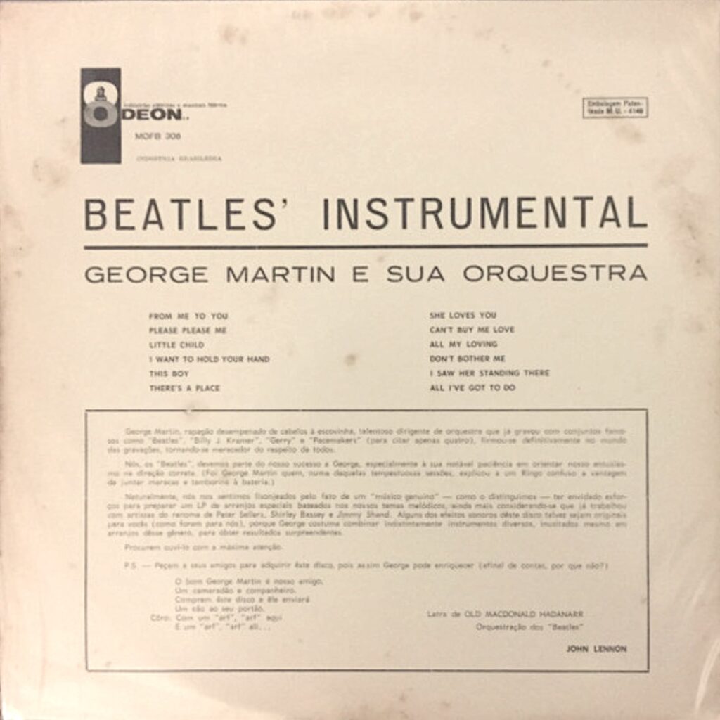 Back sleeve — Off The Beatle Track